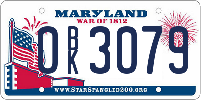 MD license plate 0BK3079