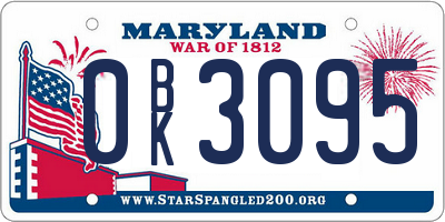 MD license plate 0BK3095