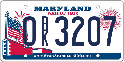 MD license plate 0BK3207