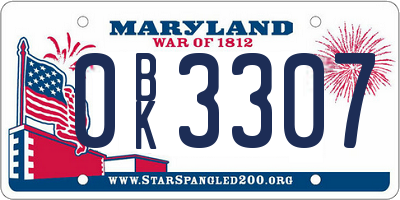 MD license plate 0BK3307