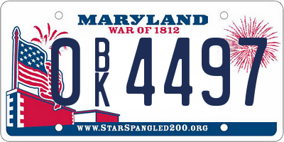 MD license plate 0BK4497