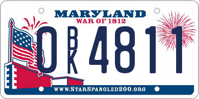 MD license plate 0BK4811