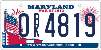 MD license plate 0BK4819