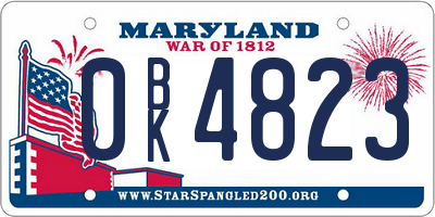 MD license plate 0BK4823