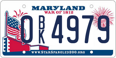 MD license plate 0BK4979