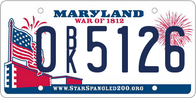 MD license plate 0BK5126
