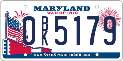 MD license plate 0BK5179