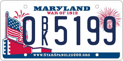 MD license plate 0BK5199