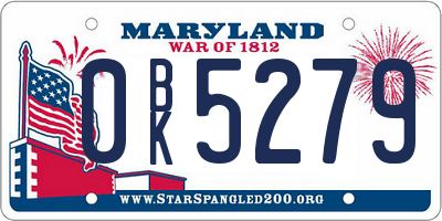 MD license plate 0BK5279