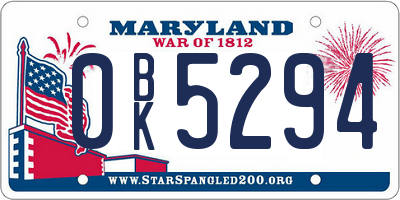 MD license plate 0BK5294