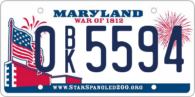 MD license plate 0BK5594