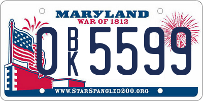 MD license plate 0BK5599
