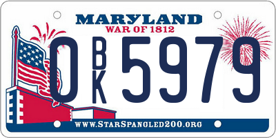 MD license plate 0BK5979