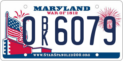 MD license plate 0BK6079