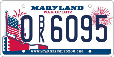 MD license plate 0BK6095