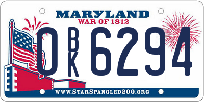 MD license plate 0BK6294