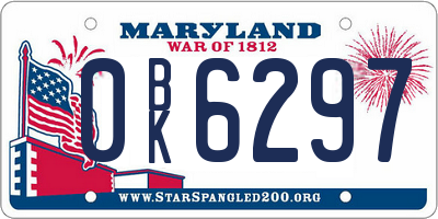MD license plate 0BK6297