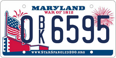 MD license plate 0BK6595