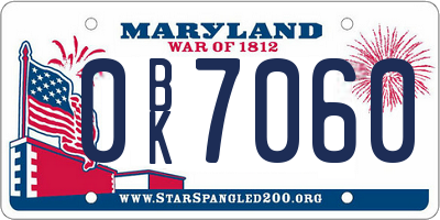 MD license plate 0BK7060