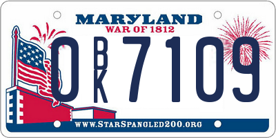 MD license plate 0BK7109