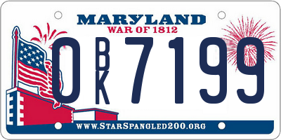 MD license plate 0BK7199