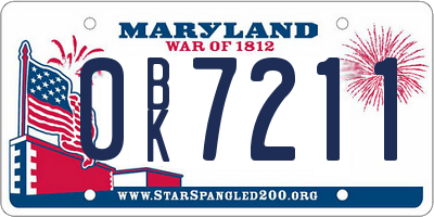 MD license plate 0BK7211