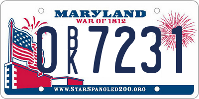 MD license plate 0BK7231