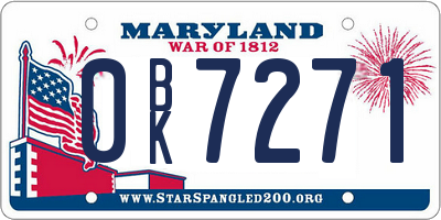 MD license plate 0BK7271