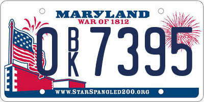 MD license plate 0BK7395