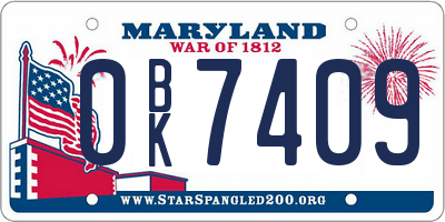 MD license plate 0BK7409