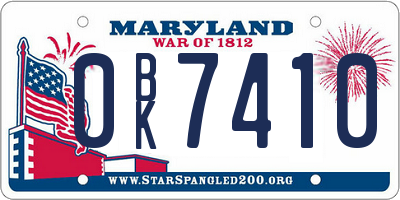 MD license plate 0BK7410