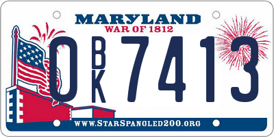 MD license plate 0BK7413