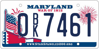 MD license plate 0BK7461
