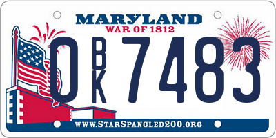MD license plate 0BK7483