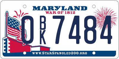 MD license plate 0BK7484