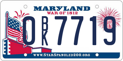 MD license plate 0BK7719