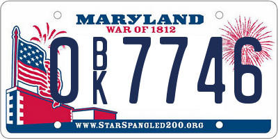 MD license plate 0BK7746