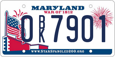 MD license plate 0BK7901