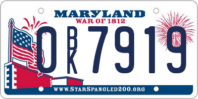 MD license plate 0BK7919