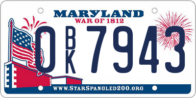 MD license plate 0BK7943