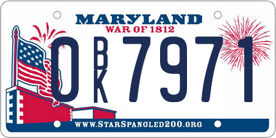 MD license plate 0BK7971