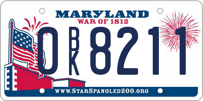 MD license plate 0BK8211