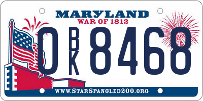 MD license plate 0BK8468