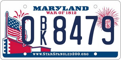MD license plate 0BK8479