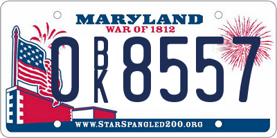 MD license plate 0BK8557