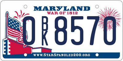 MD license plate 0BK8570
