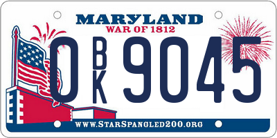 MD license plate 0BK9045