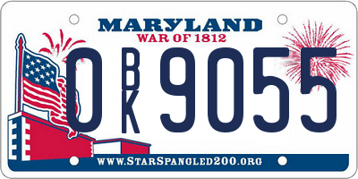 MD license plate 0BK9055