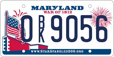 MD license plate 0BK9056
