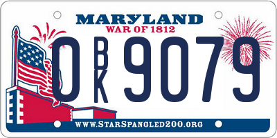 MD license plate 0BK9079